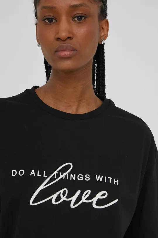 čierna Bavlnené tričko Answear Lab x limitovaná festivalová kolekcia BE BRAVE