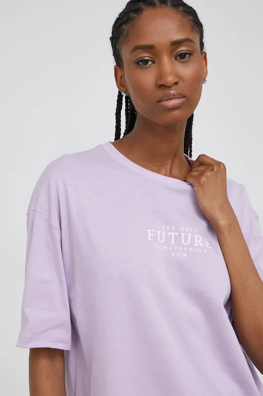 μωβ Βαμβακερό μπλουζάκι Answear Lab Γυναικεία