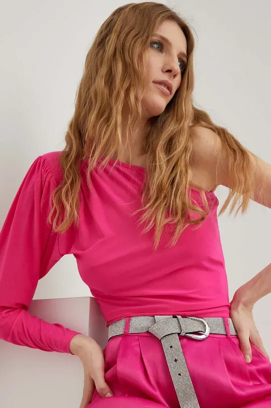 ροζ Μπλουζάκι Answear Lab  X limited collection SISTERHOOD Γυναικεία