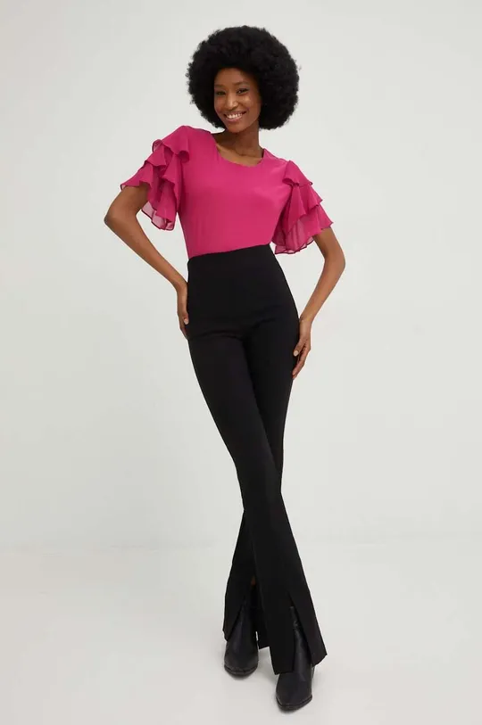 Блузка Answear Lab X Лімітована колекція SISTERHOOD рожевий