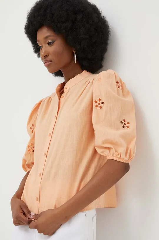 πορτοκαλί Βαμβακερό πουκάμισο Answear Lab Γυναικεία