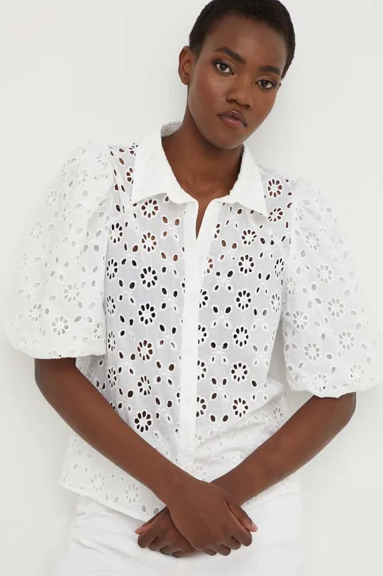 biały Answear Lab koszula bawełniana X kolekcja limitowana BE SHERO Damski