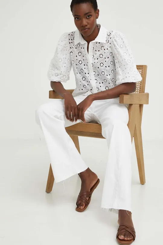 Answear Lab koszula bawełniana X kolekcja limitowana BE SHERO biały