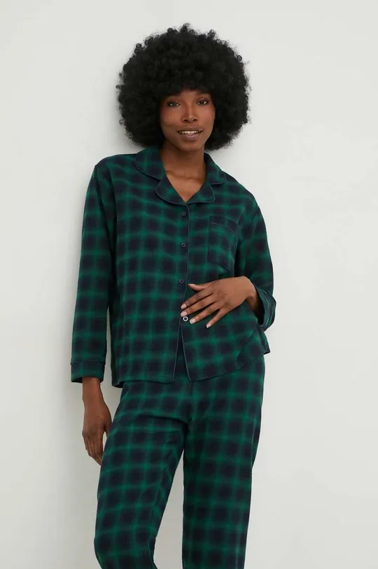 Βαμβακερές πιτζάμες Answear Lab πράσινο