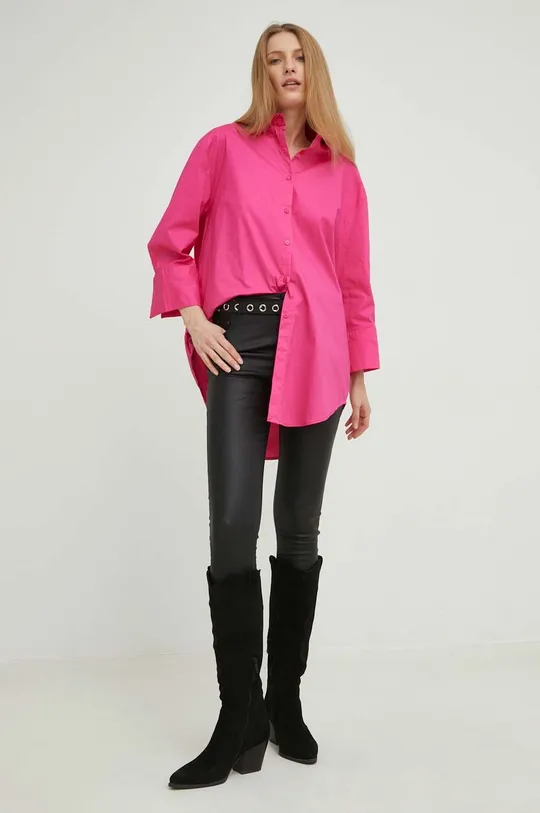 Πουκάμισο Answear Lab  X limited collection SISTERHOOD ροζ