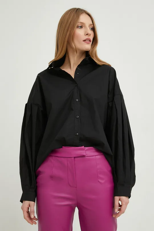 μαύρο Βαμβακερό πουκάμισο Answear Lab X limited collection SISTERHOOD Γυναικεία