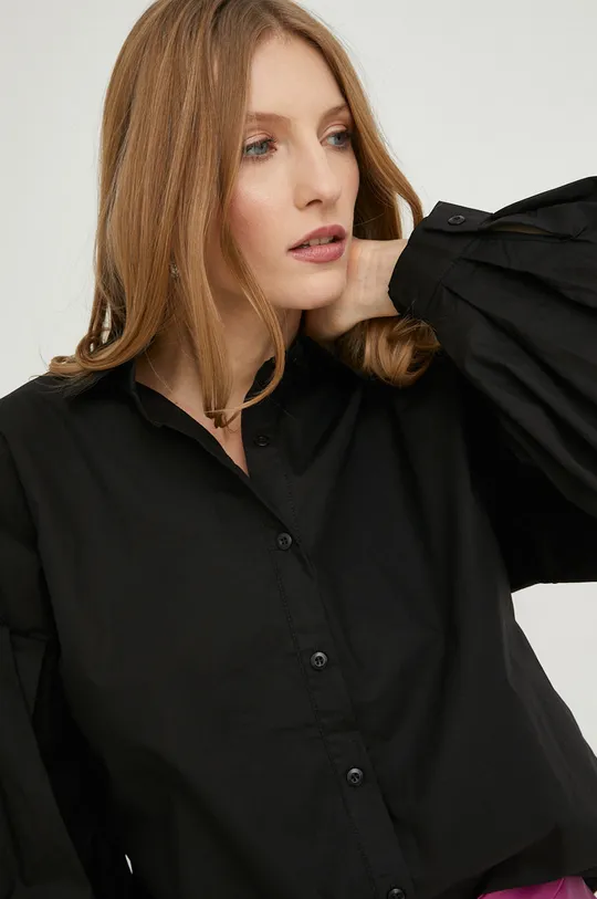 μαύρο Βαμβακερό πουκάμισο Answear Lab X limited collection SISTERHOOD