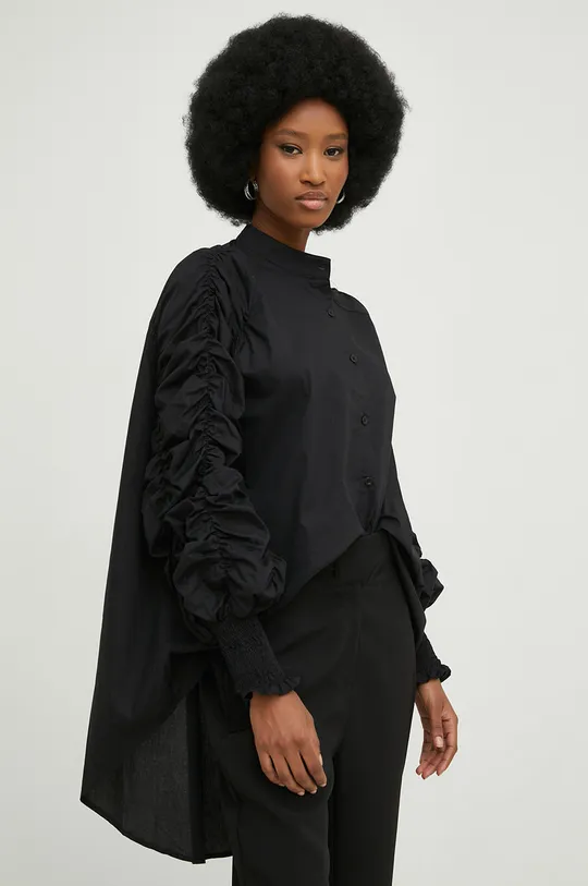 μαύρο Βαμβακερό πουκάμισο Answear Lab  X limited collection SISTERHOOD Γυναικεία