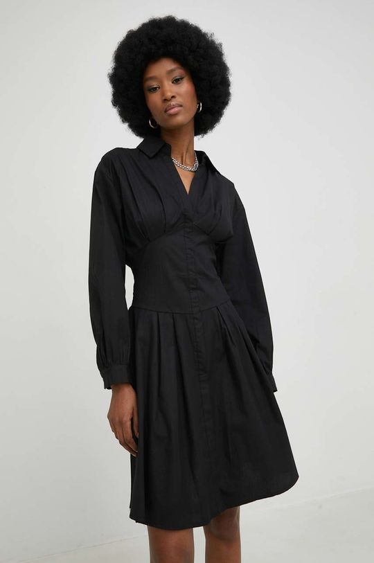 czarny Answear Lab sukienka bawełniana