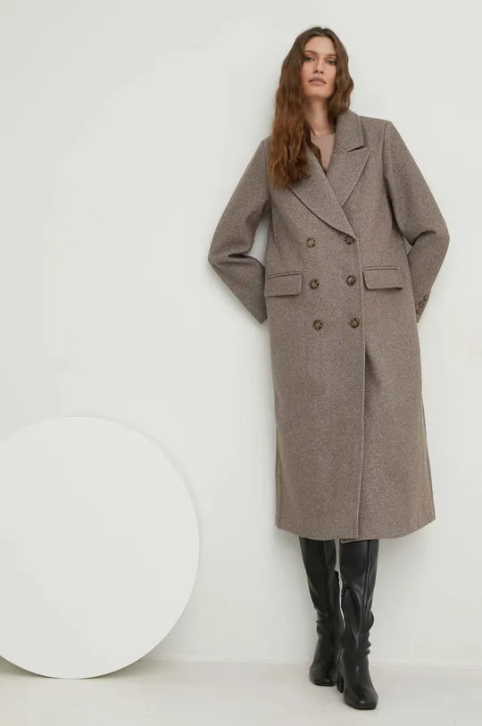 μπεζ μάλλινο παλτό Answear Lab Γυναικεία