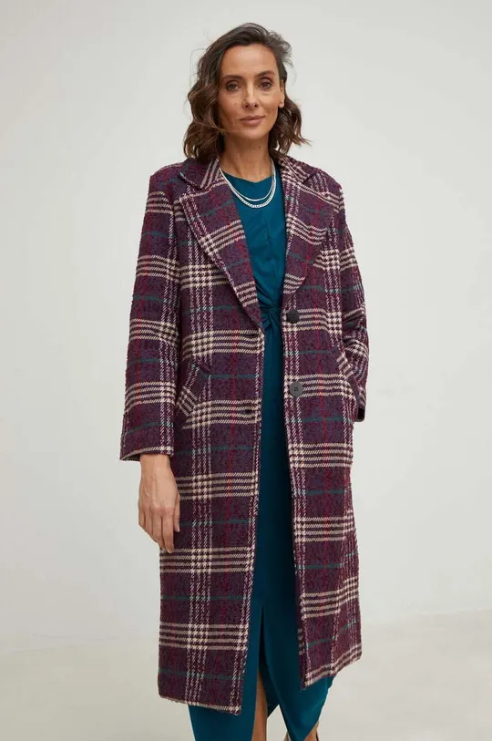 lila Answear Lab kabát gyapjú keverékből Női