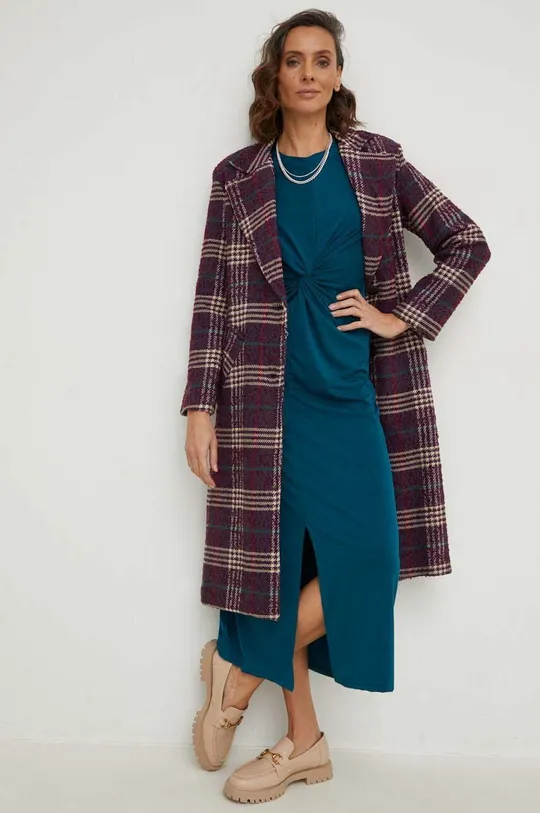 Answear Lab cappotto con aggiunta di lana violetto