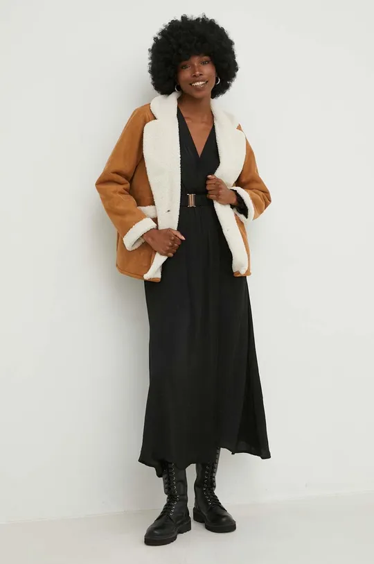 Answear Lab giacca in misto lana marrone