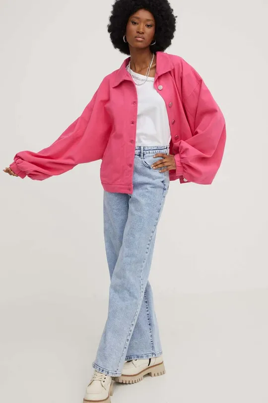 ροζ Τζιν μπουφάν Answear Lab Γυναικεία