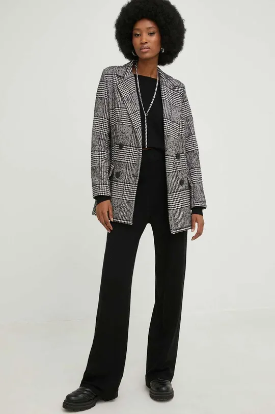 Пиджак с примесью шерсти Answear Lab чёрный