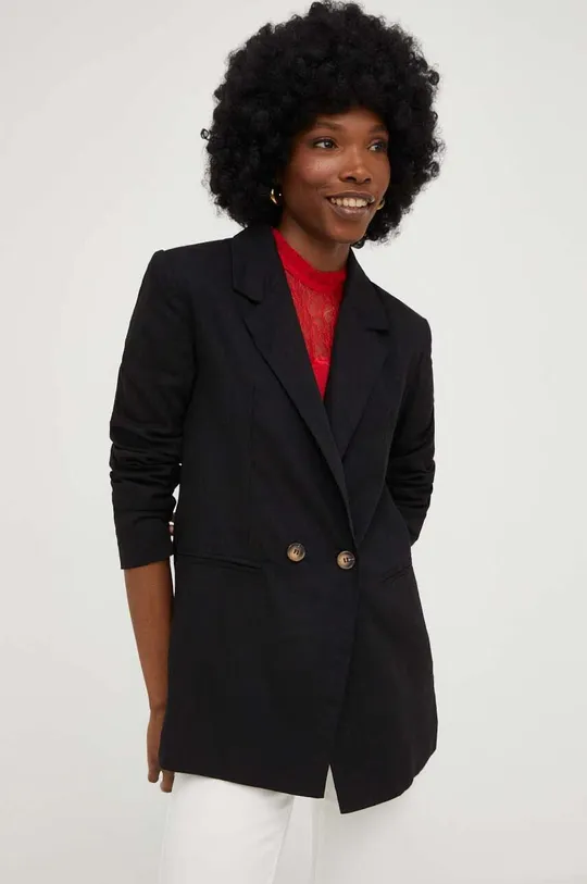 μαύρο Σακάκι με λινό Answear Lab Γυναικεία