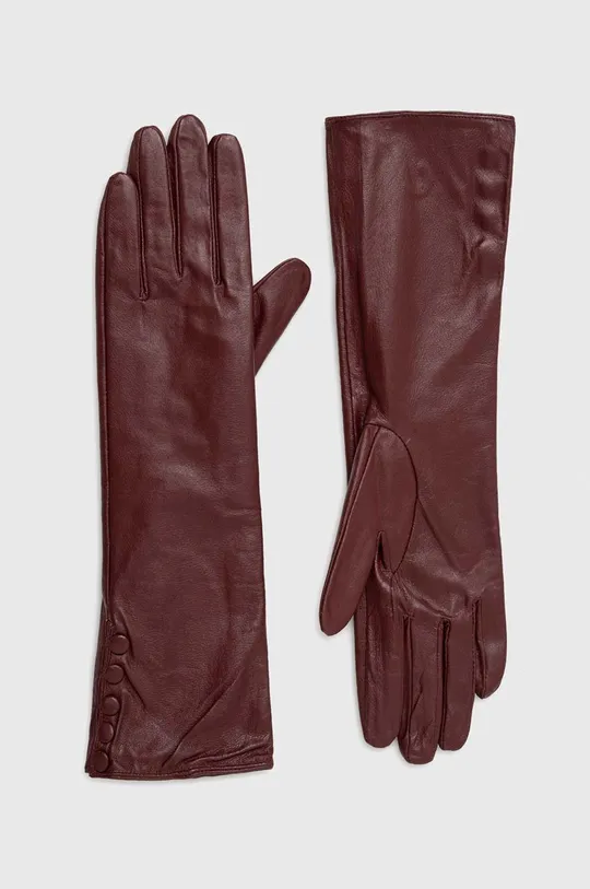 μπορντό Δερμάτινα γάντια Answear Lab Γυναικεία