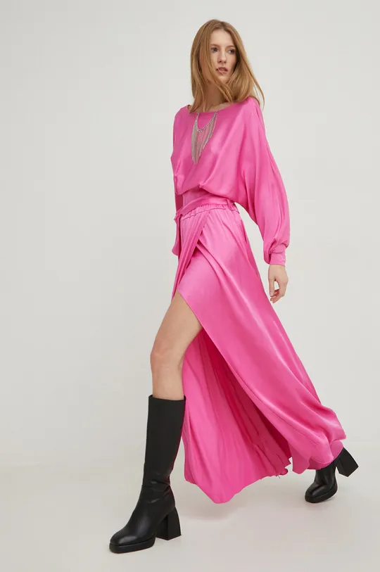 Φούστα Answear Lab  X limited collection SISTERHOOD ροζ