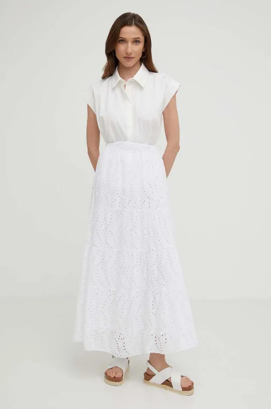 Βαμβακερή φούστα Answear Lab λευκό