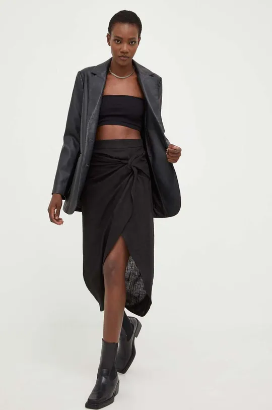 μαύρο Λινή φούστα Answear Lab Γυναικεία