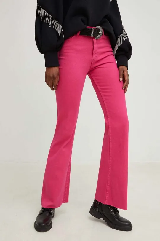 Bavlněné džíny Answear Lab X limitovaná kolekce SISTERHOOD růžová