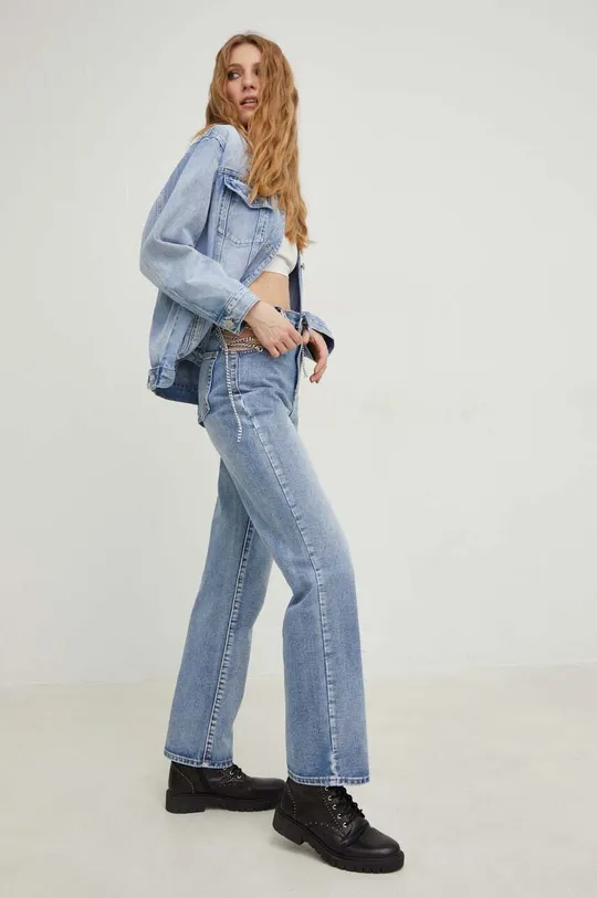 modrá Bavlněné džíny Answear Lab X limitovaná kolekce SISTERHOOD