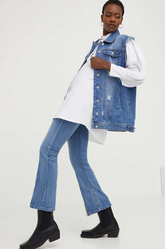 Answear Lab jeansy X kolekcja limitowana SISTERHOOD niebieski