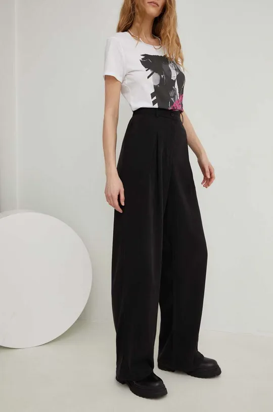 Παντελόνι Answear Lab SUSTAINABLE  X limited collection SISTERHOOD μαύρο