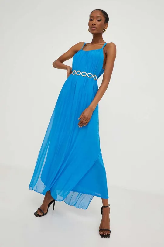 блакитний Шовкова сукня Answear Lab Жіночий