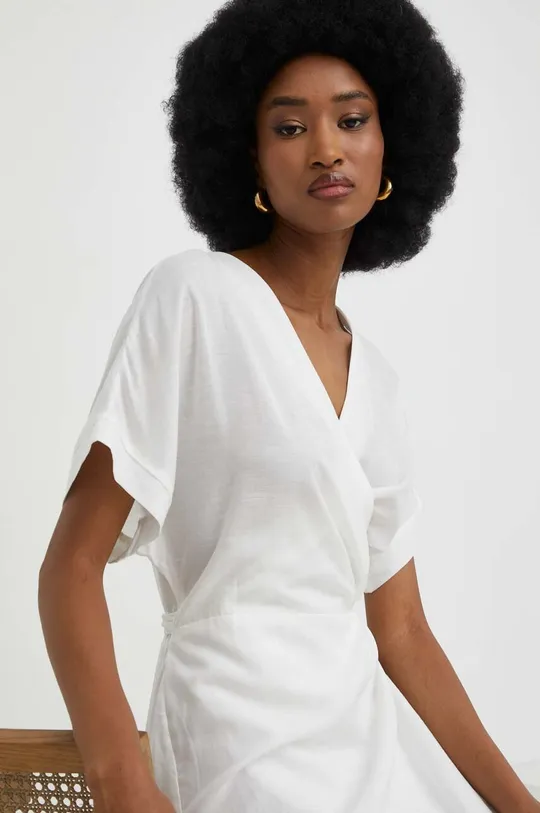 λευκό Λινό φόρεμα Answear Lab X limited collection BE SHERO