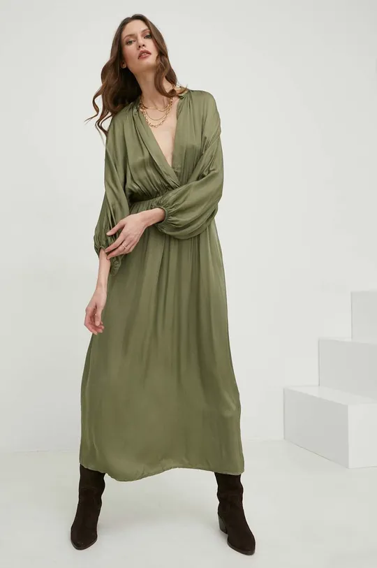 zielony Answear Lab sukienka z jedwabiem Damski
