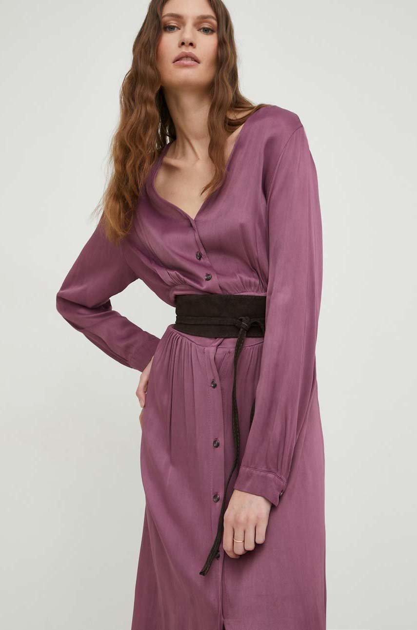 purpurová šaty Answear Lab