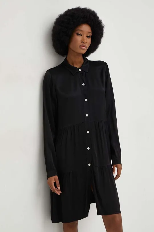 μαύρο Φόρεμα με μετάξι Answear Lab Γυναικεία