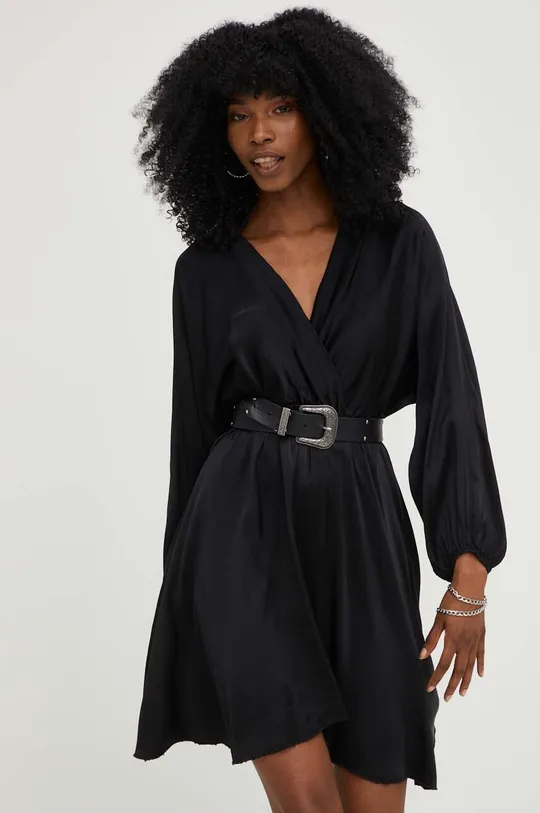 μαύρο Φόρεμα με μετάξι Answear Lab Γυναικεία