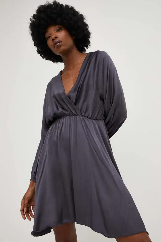 γκρί Φόρεμα με μετάξι Answear Lab Γυναικεία