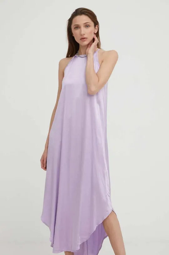 фиолетовой Шёлковое платье Answear Lab Женский