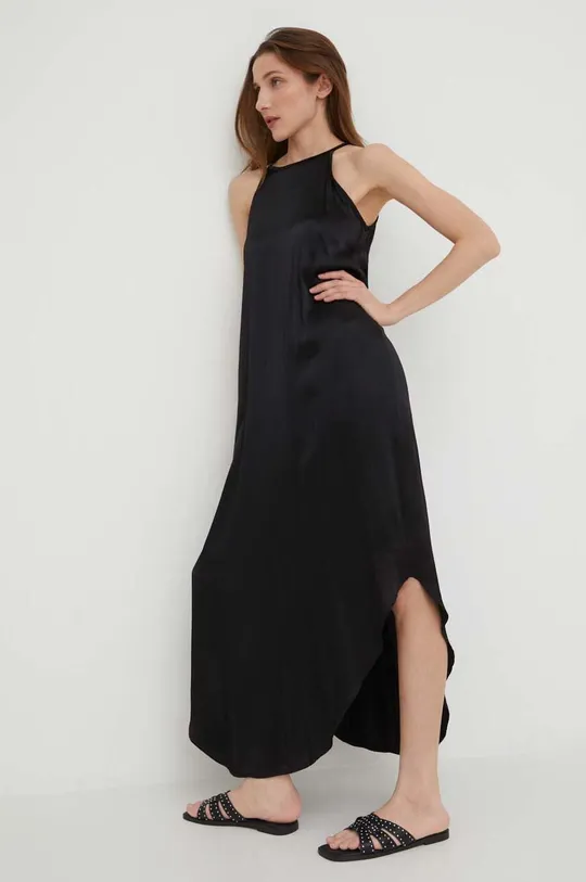 μαύρο Μεταξωτό φόρεμα Answear Lab Γυναικεία