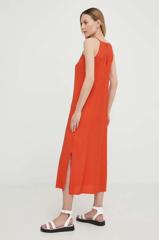 Ľanové šaty Answear Lab oranžová