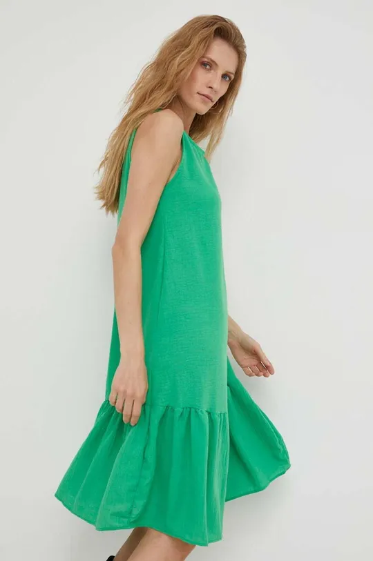 πράσινο Λινό φόρεμα Answear Lab X limited collection BE SHERO Γυναικεία
