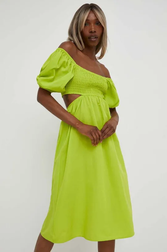πράσινο Βαμβακερό φόρεμα Answear Lab X limited collection BE SHERO Γυναικεία