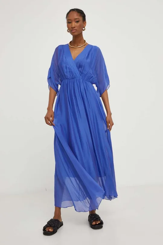 μπλε Μεταξωτό φόρεμα Answear Lab Γυναικεία