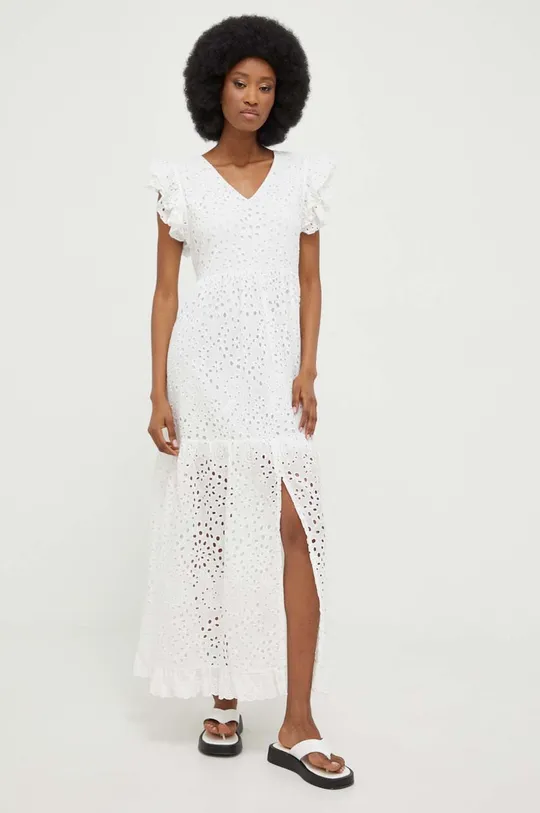 Βαμβακερό φόρεμα Answear Lab X limited collection BE SHERO λευκό
