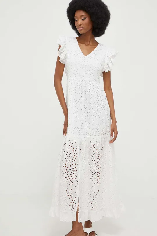 λευκό Βαμβακερό φόρεμα Answear Lab X limited collection BE SHERO