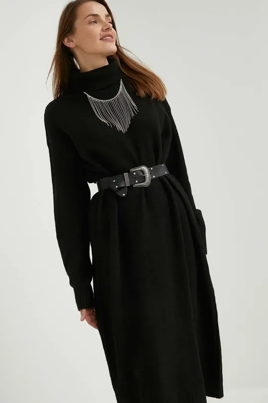 Answear Lab sukienka z wełną czarny