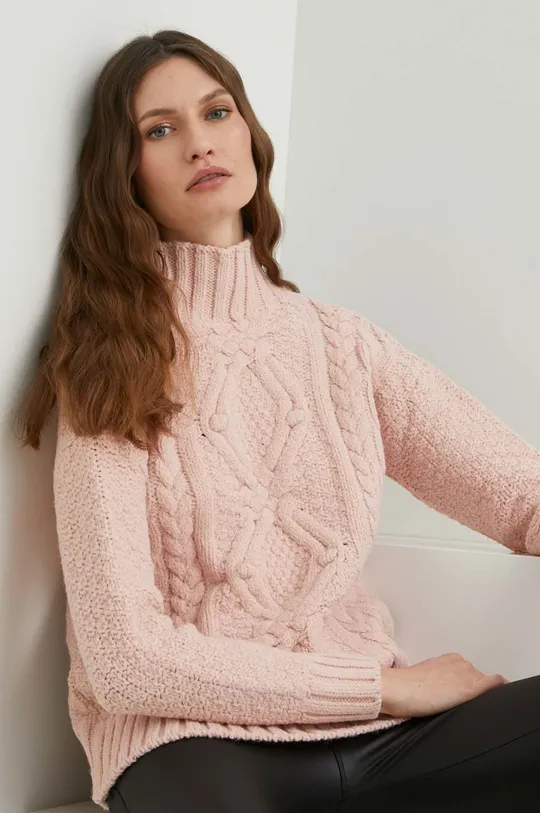 ružová vlnený sveter Answear Lab Dámsky