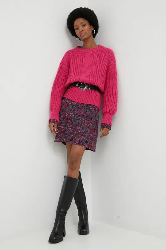 Answear Lab gyapjú pulóver rózsaszín