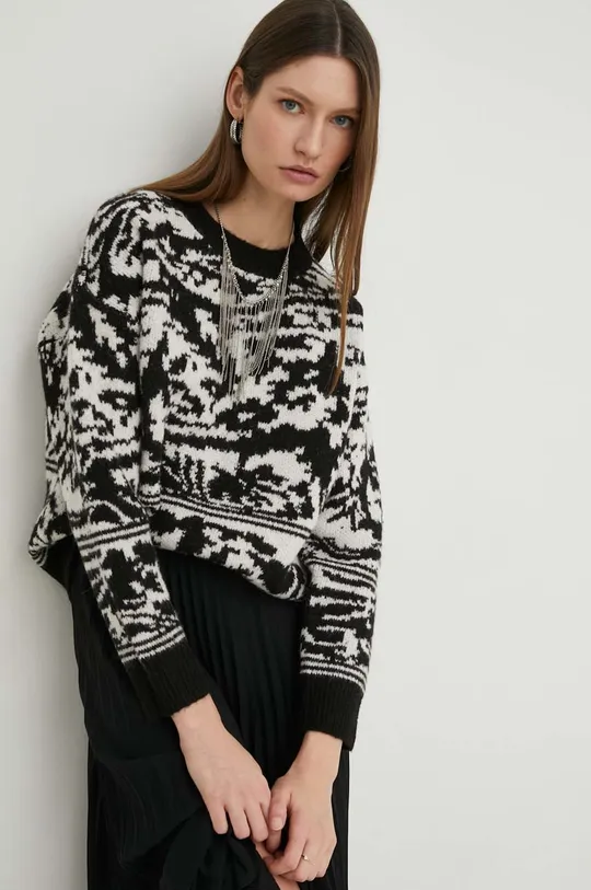 czarny Answear Lab sweter z wełną Damski