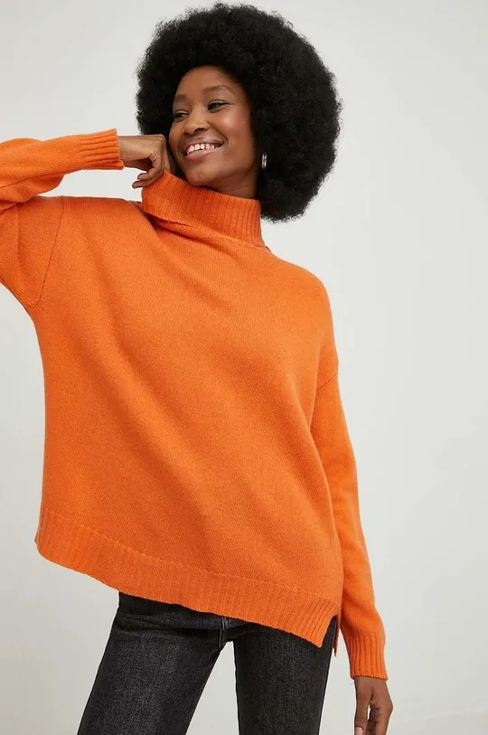 pomarańczowy Answear Lab sweter wełniany