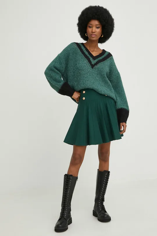 Vlnený sveter Answear Lab zelená
