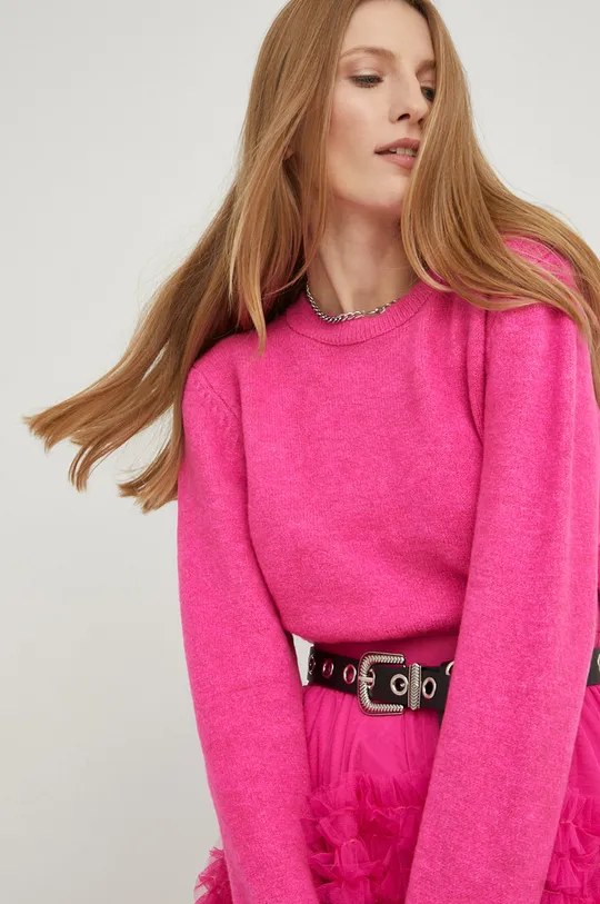 rózsaszín Answear Lab gyapjú pulóver Női